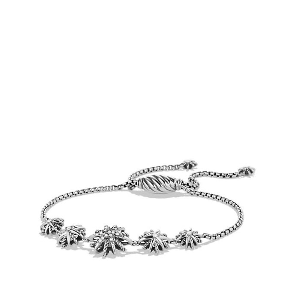 David Yurman Silver Bracelet with Floral Accents